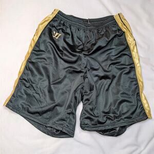 Warrior Athletic Mesh Shorts Men's Large Black Gold Gym Workout New